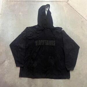 vintage black NHL Puma embroidered chicago blackhawks hoodie‎ size Large